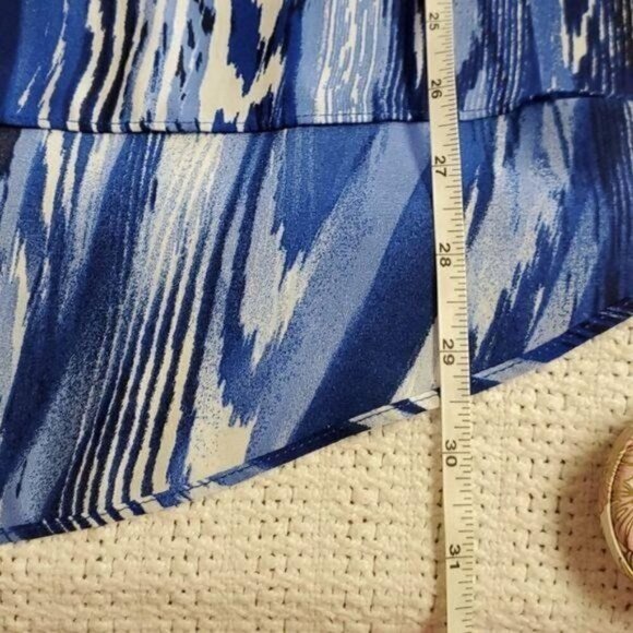 Sami & Jo V-neck Blue Design Sleeveless Sz. L Blouse Tunic - Picture 7 of 7